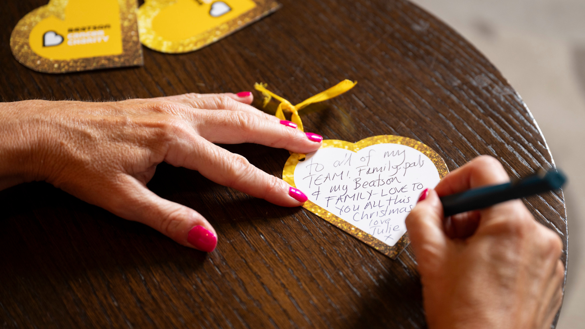 Julie McCarthy Writing Bauble Appeal Message